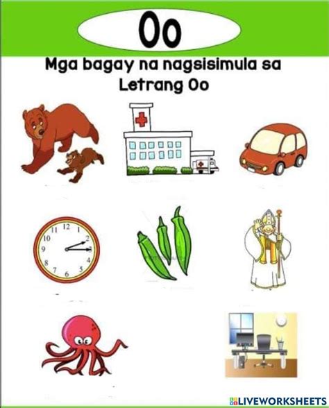 mga bagay nagsisimula sa letrang o